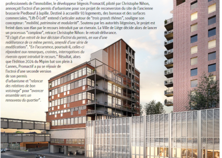 Promactif Groupe : Actualité : Nouvelle version du permis d’urbanisme pour le projet « Lift-Ô-Loft » à Jupille!